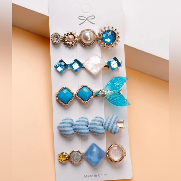 Accessories - 5 pcs cute blue hairclips